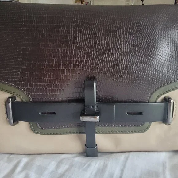 Vince Camuto Crossbody Bag Purse Brown Green Tan Fall Colors - Picture 4 of 15